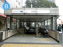 東急線・東京メトロ等をご利用の方で地下道より来られる方は9番出口を出てください。